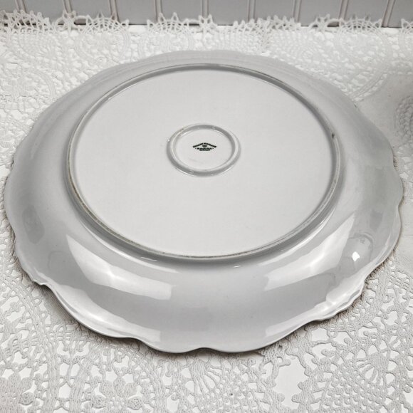 Johann Haviland White Embossed 13" Porcelain Serving Platter Gold Trim Bavaria - Picture 8 of 10